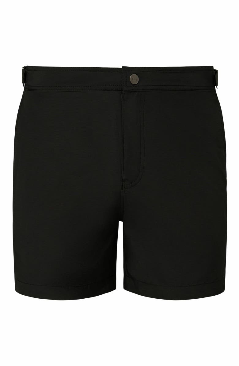 Onia Calder Buckle 5" Swim Trunk, Alternate, color, Black