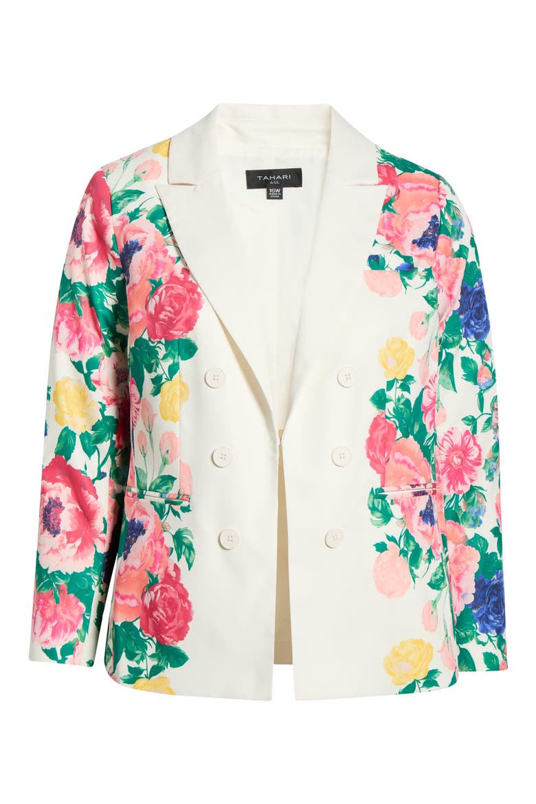 Floral Double Breasted Blazer, Alternate, color, IVORY MULTI