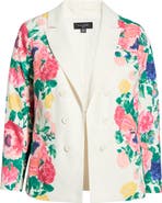 Tahari ASL Floral Double Breasted Blazer