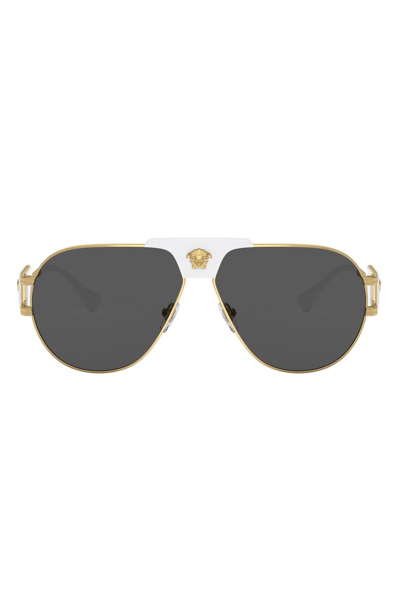 Versace 63mm Oversize Pilot Sunglasses, Main, color,