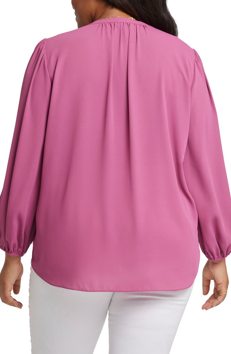 NYDJ Long Sleeve Split Neck Top, Alternate, color, Mauve Haze