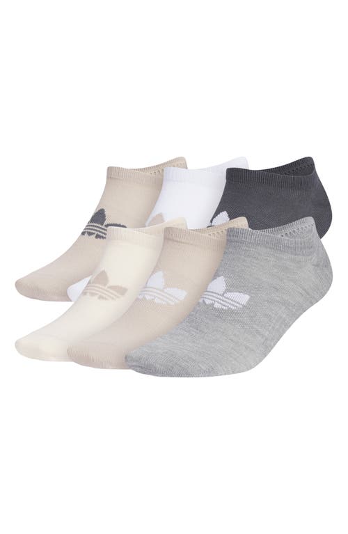 Adidas Originals Adidas Assorted 6-pack Superlite No-show Socks In Beige/onyx Grey/wonder White