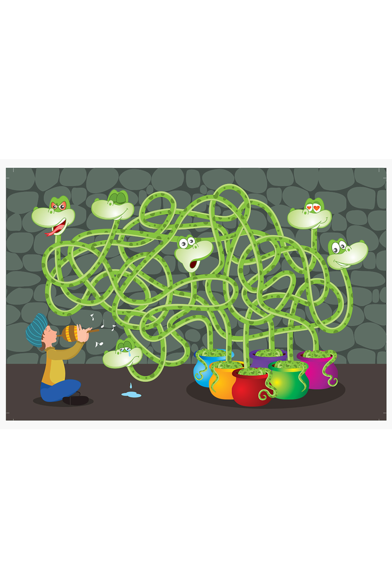 Moody Snakes Puzzle, Alternate, color, No Color