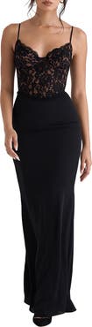 HOUSE OF CB Cara Corset Illusion Lace Underwire Cocktail Dress
