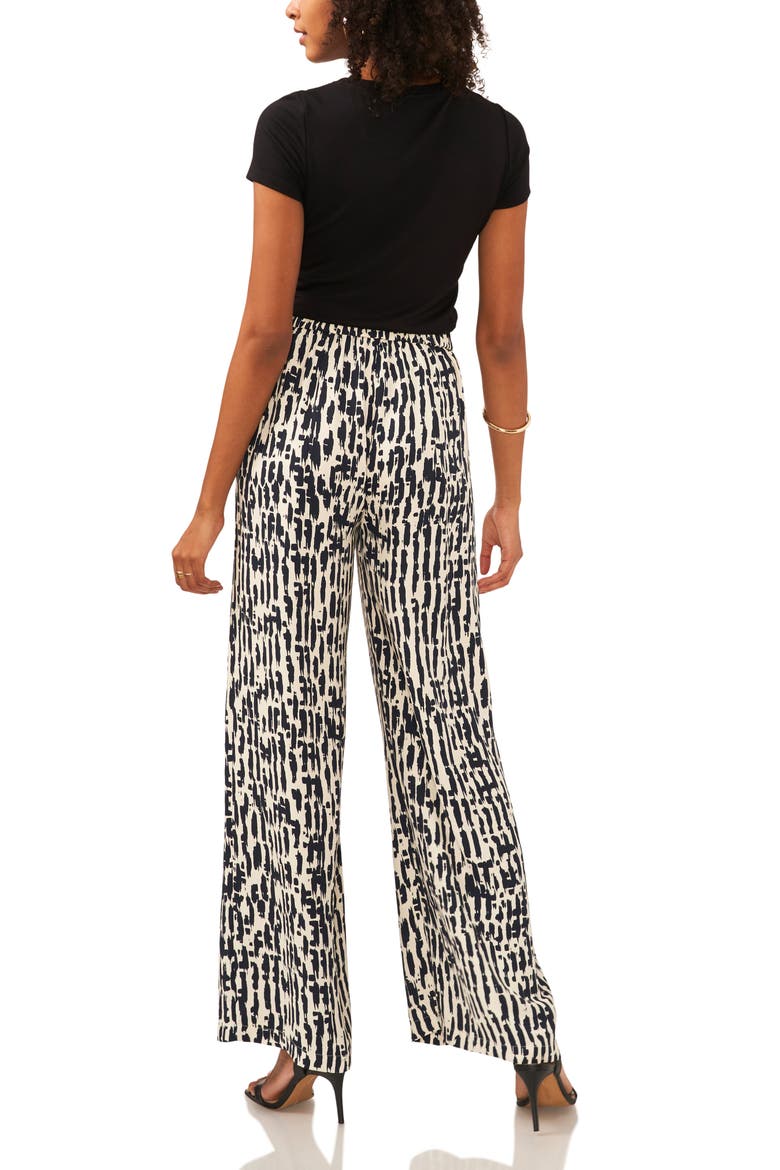 Abstract Print Flat Front Wide Leg Pants, Alternate, color, CLASSIC NAVY