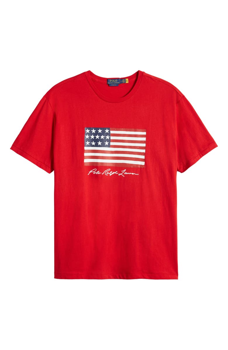 Polo Ralph Lauren Classic Fit American Flag Graphic T-Shirt, Alternate, color,