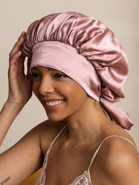 Women's Silk Casual Bonnet with Long Ribbons