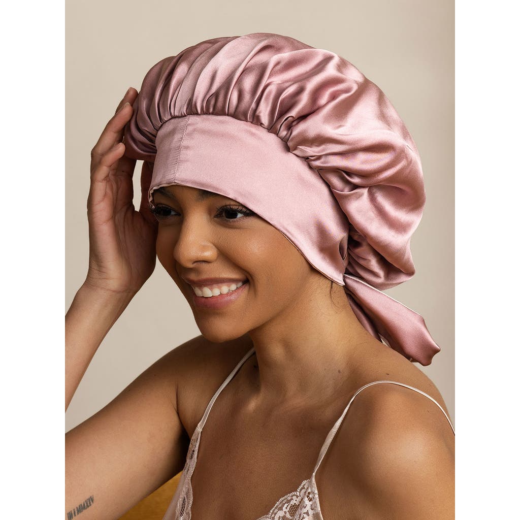 SILKSILKY Women's Silk Casual Bonnet with Long Ribbons in Palemauve at Nordstrom