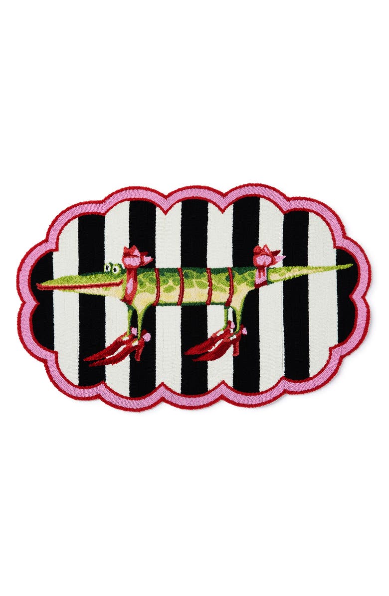 MACKENZIE CHILDS Patience Brewster Gloria Alligator Rug, Main, color, Black Pink