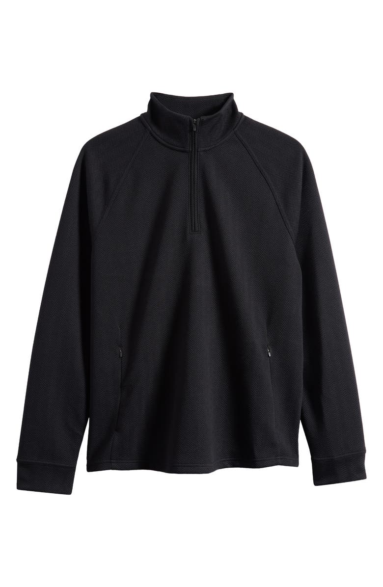 Zella Edge Chevron Jacquard Quarter Zip Pullover, Alternate, color, 