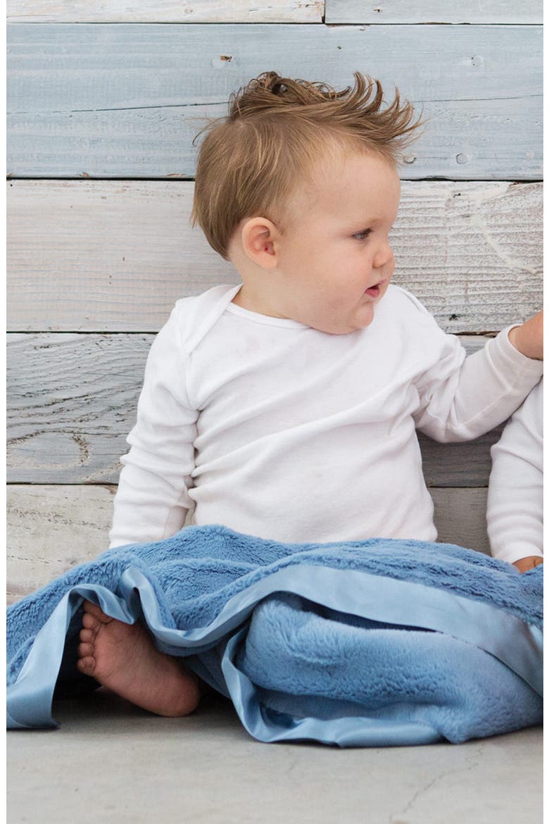 Luxe Baby Blanket, Alternate, color, CORNFLOWER