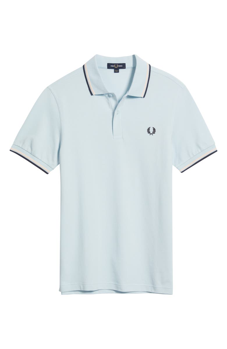 Fred Perry Extra Trim Fit Twin Tipped Piqué Polo, Alternate, color, Light Ice/Silky Peach/Blue