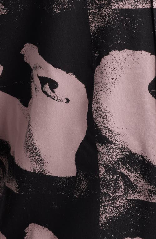 Obey Ambre Abstract Print Camp Shirt In Black