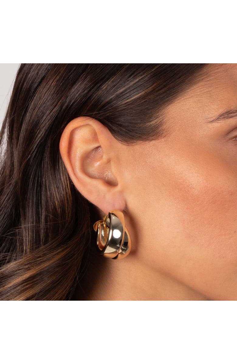 BY ADINA EDEN Solid Double Wide Intertwined Hoop Earring, Alternate, color, 