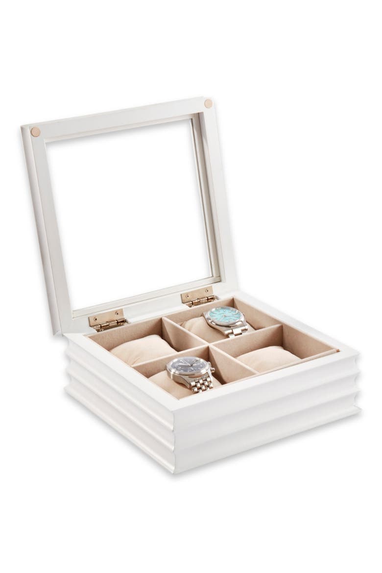 Bash Wooden Watch Case, Alternate, color, WHITE