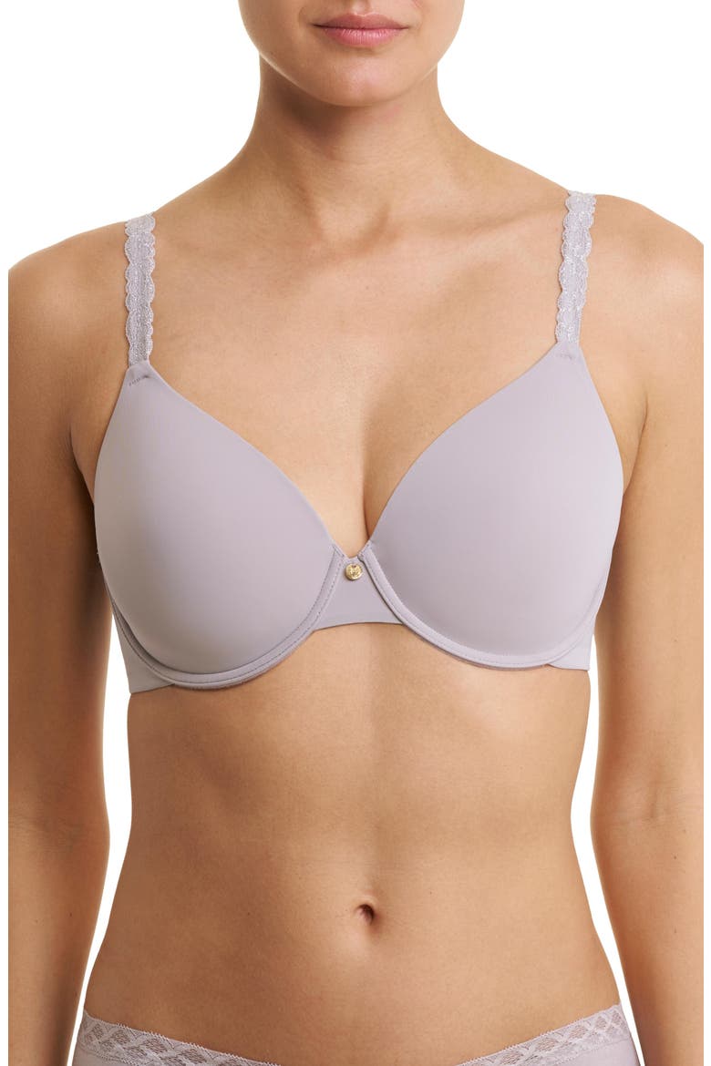 Pure Luxe Plunge Underwire T-Shirt Bra, Main, color, Luster/Silver