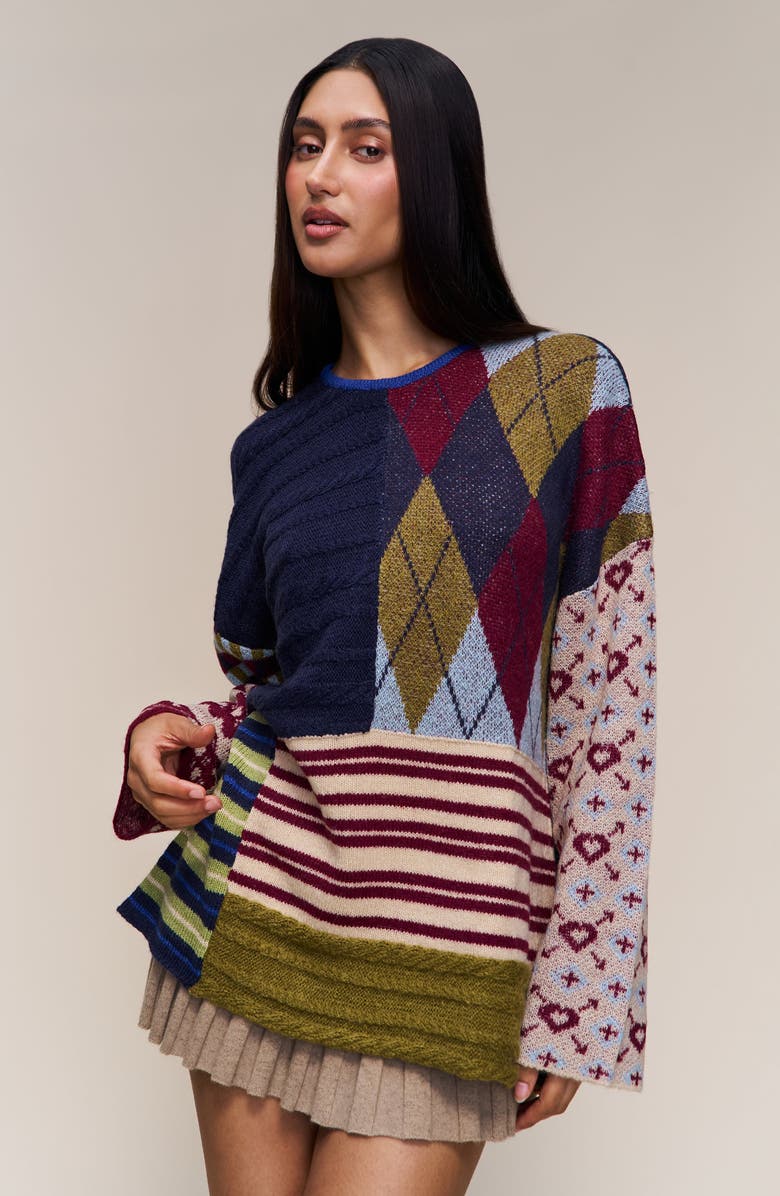 Guizio Zuri Sweater, Alternate, color, Blue Multi
