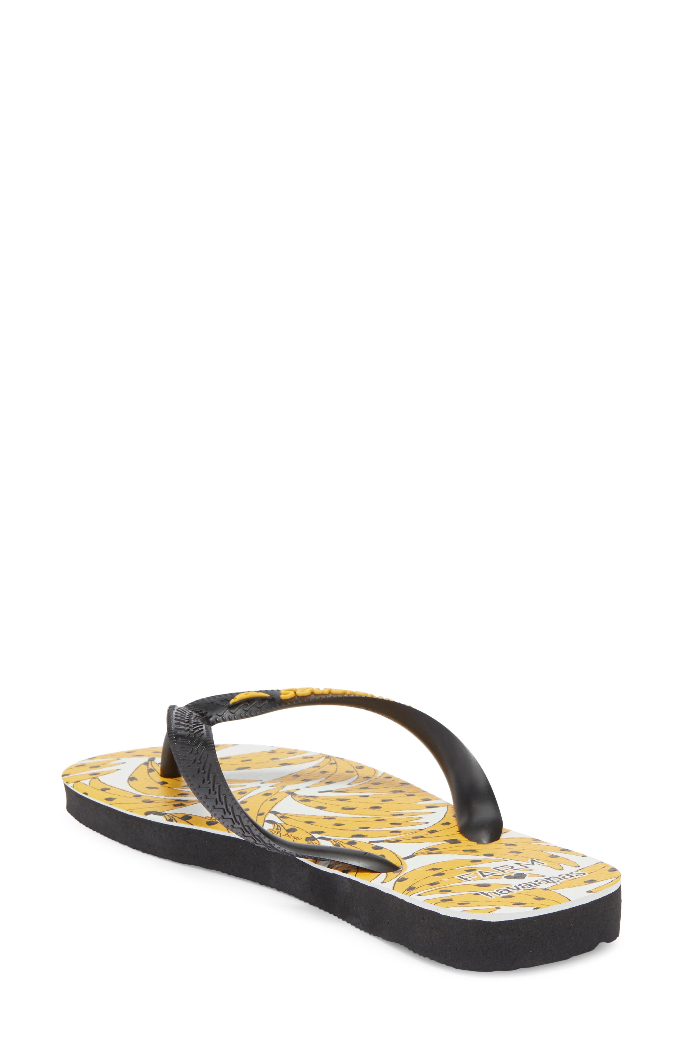 Havaianas x Farm Rio Bananica Flip Flop, Alternate, color, Black