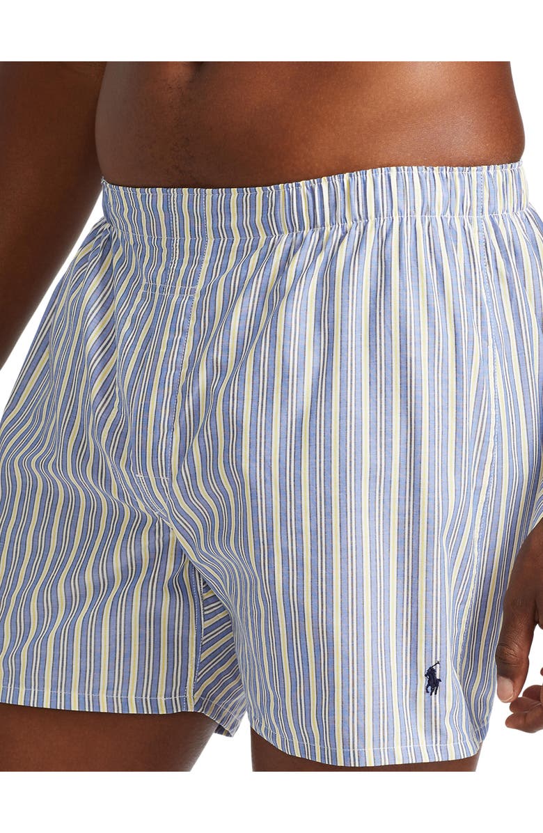 Polo Ralph Lauren Assorted 3-Pack Woven Cotton Boxers, Alternate, color, Blue Multicolor