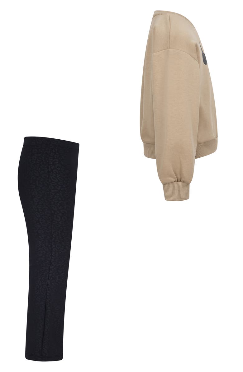 Nike Kids' Dri-FIT Swoosh Spirit Sweatshirt & Leggings Set, Alternate, color, Black