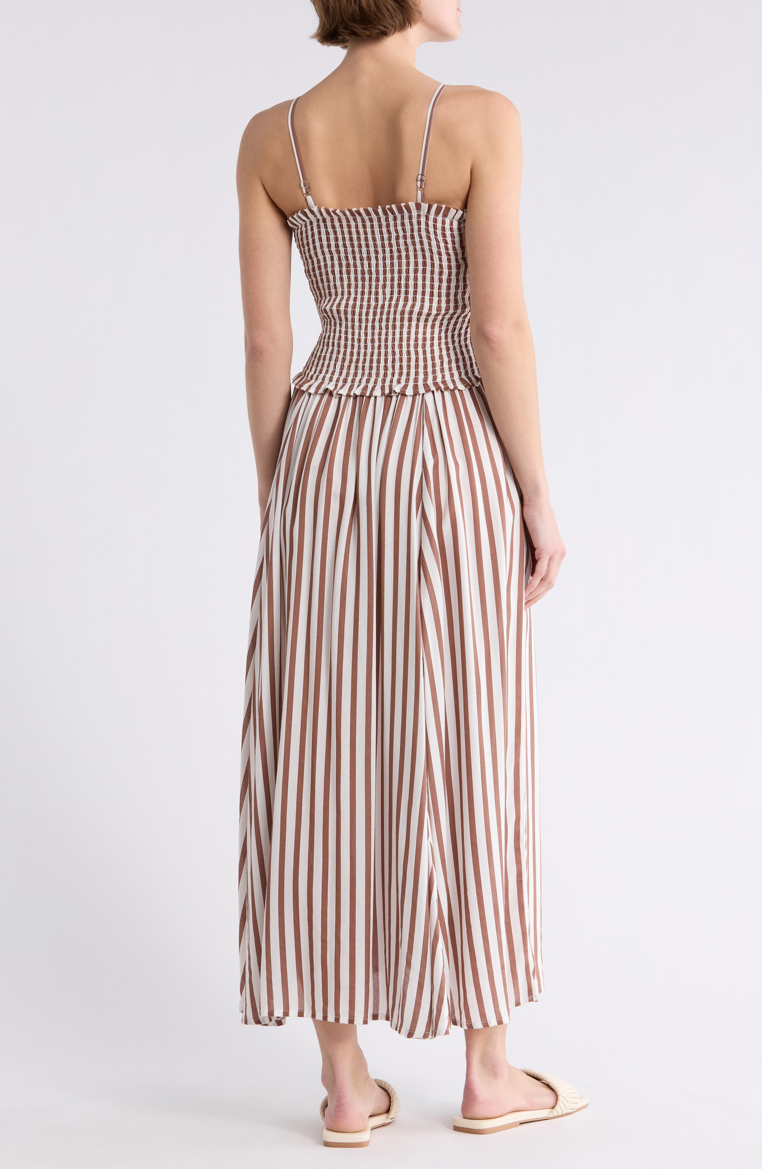 Stripe Smocked Cover-Up Midi Dress - image 4