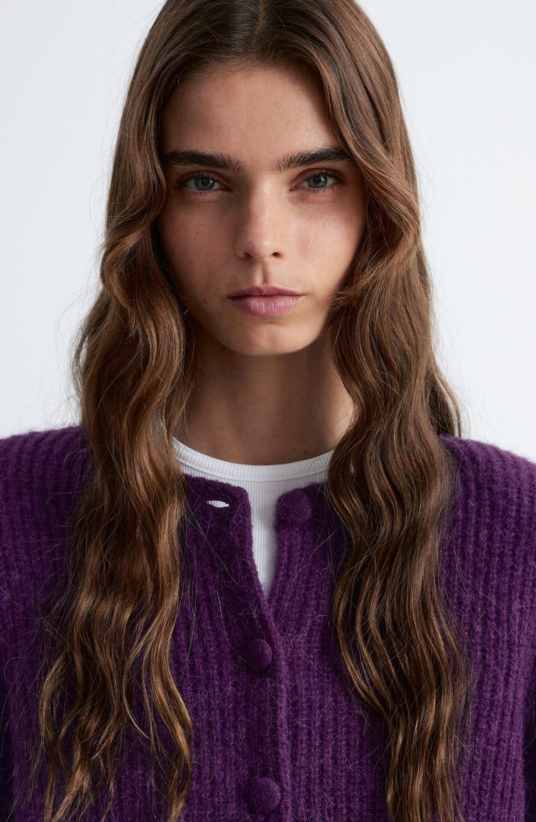 & Other Stories Fuzzy Rib Wool & Alpaca Blend Cardigan, Alternate, color,