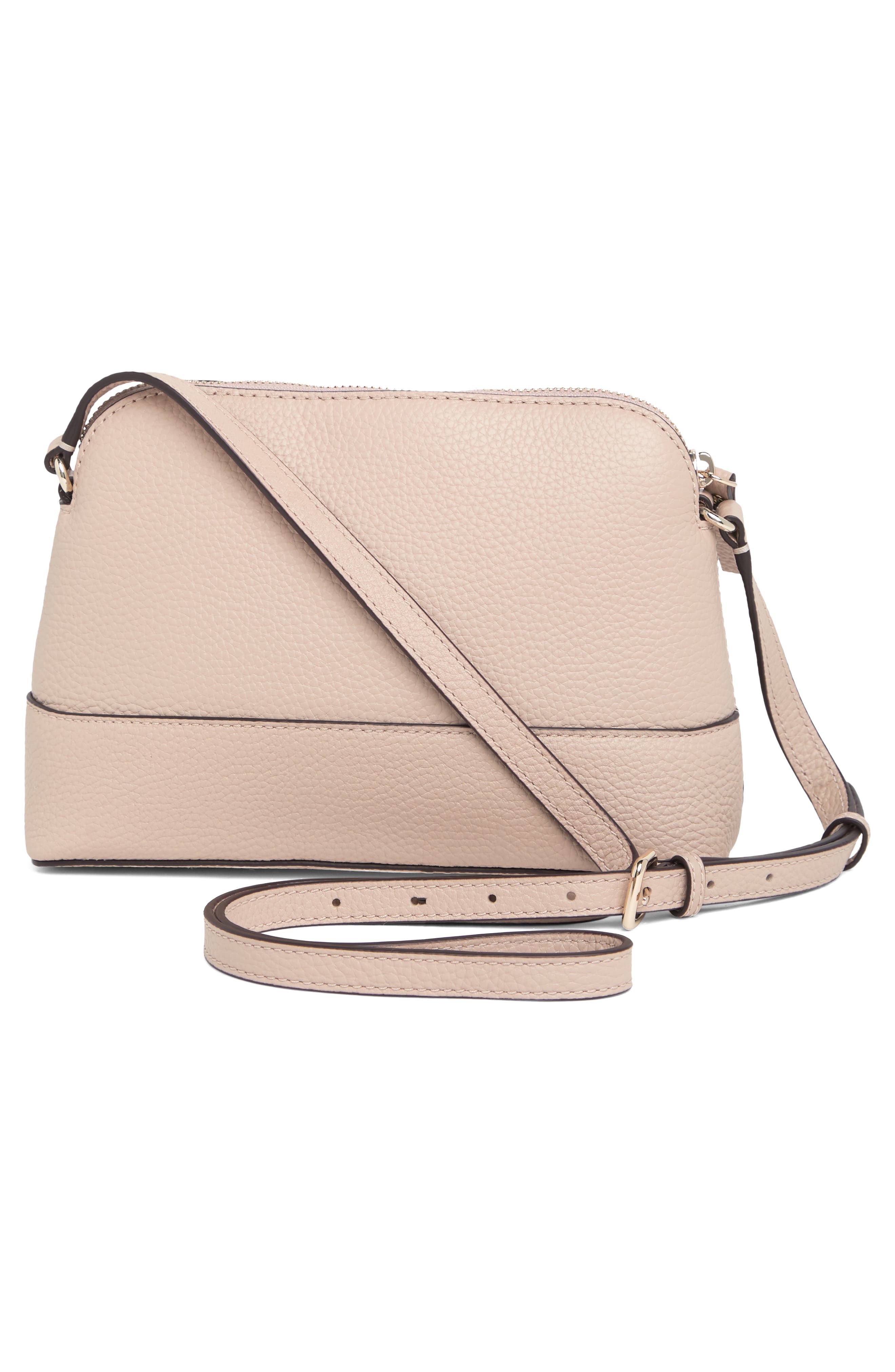 southport ave hannah leather crossbody bag, Alternate, color, WARM BEIGE