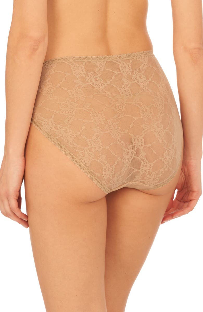 Natori Bliss Allure Lace French Cut Panties, Alternate, color, Cafe