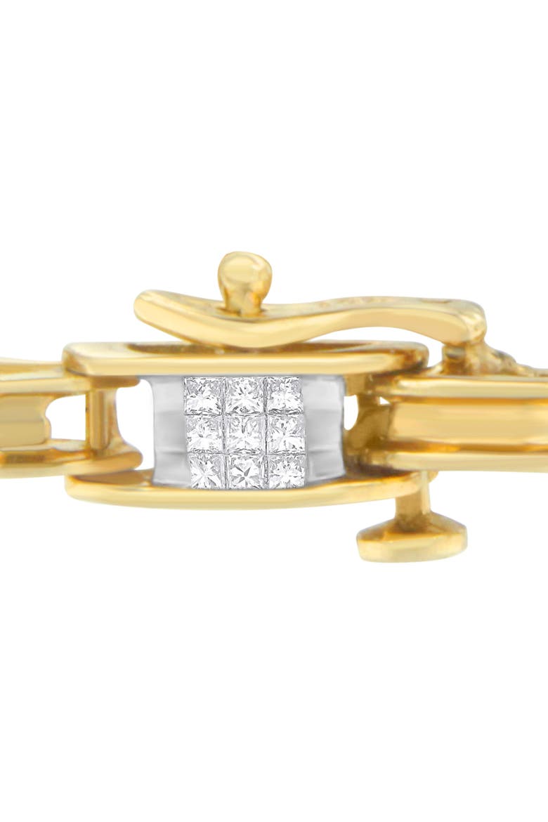 14K Yellow Gold Princess Cut Diamond Chain Link Bracelet, Alternate, color, Yellow