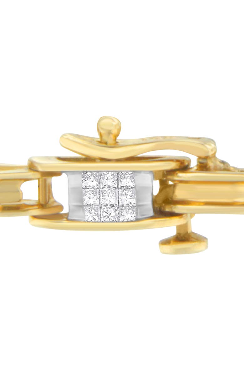 Haus of Brilliance 14K Yellow Gold Princess Cut Diamond Chain Link Bracelet, Alternate, color, Yellow