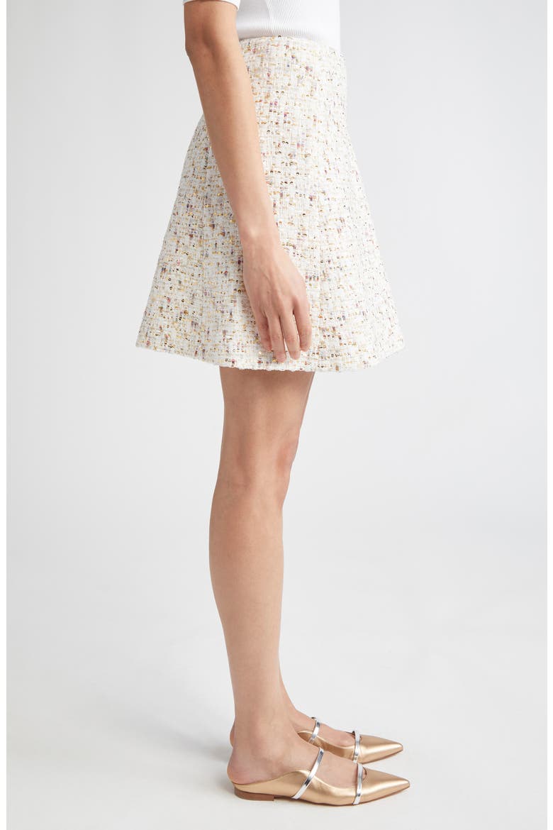 Sequin Bouclé A-Line Skirt, Alternate, color, IVORY/ MULTI