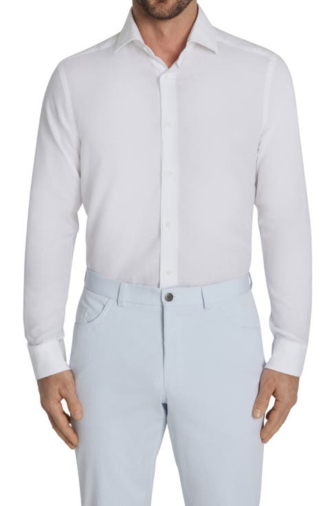 Clandeboye Contemporary Fit Solid Linen & Cotton Button-Up Shirt