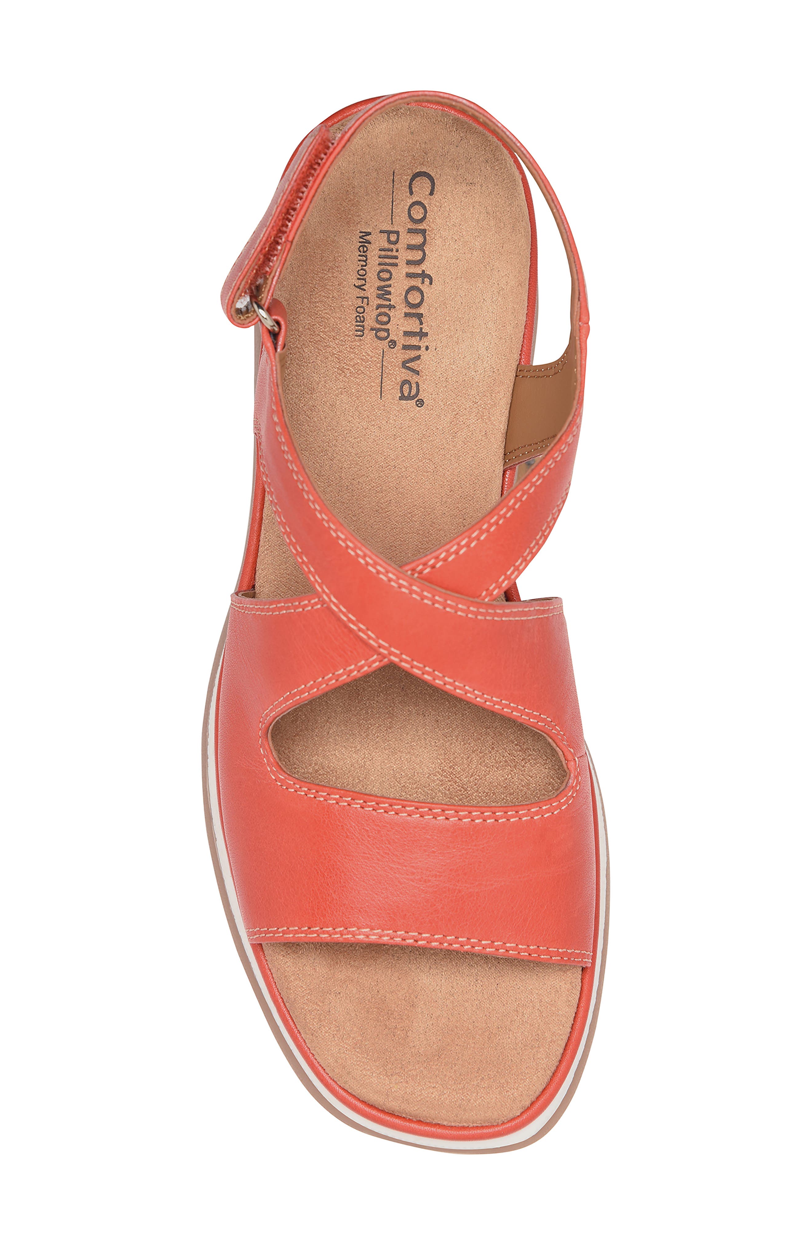 Amethyst Slingback Platform Wedge Sandal, Alternate, color, RED CORAL