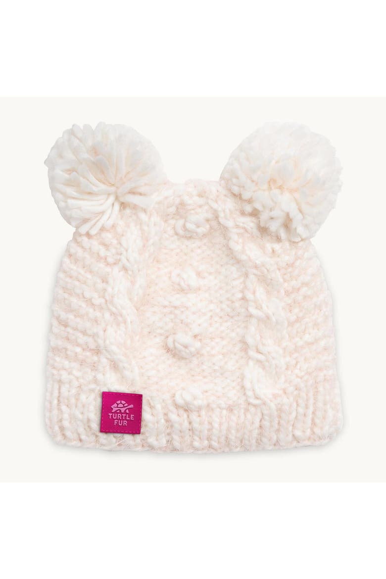 Kids Fluff Balls Pom Pom Winter Hat, Main, color, Petal