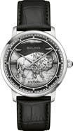 BULOVA x Stetson Bison Automatic Leather Strap Watch, 39mm