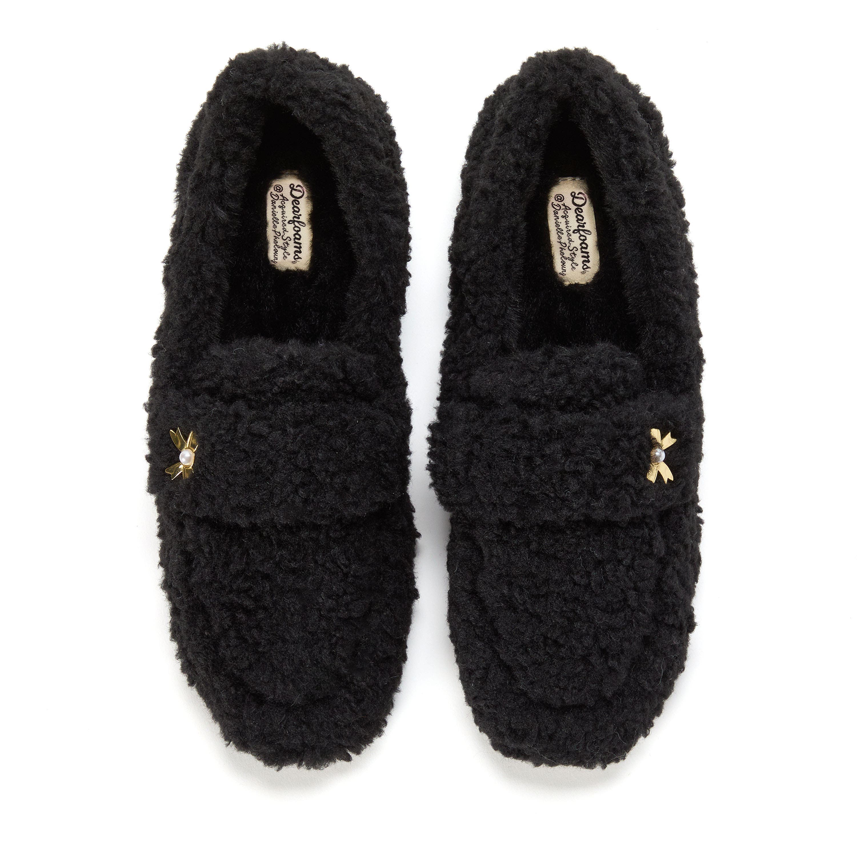 DEARFOAMS Madeline Luxe Teddy Loafer, Alternate, color, Black