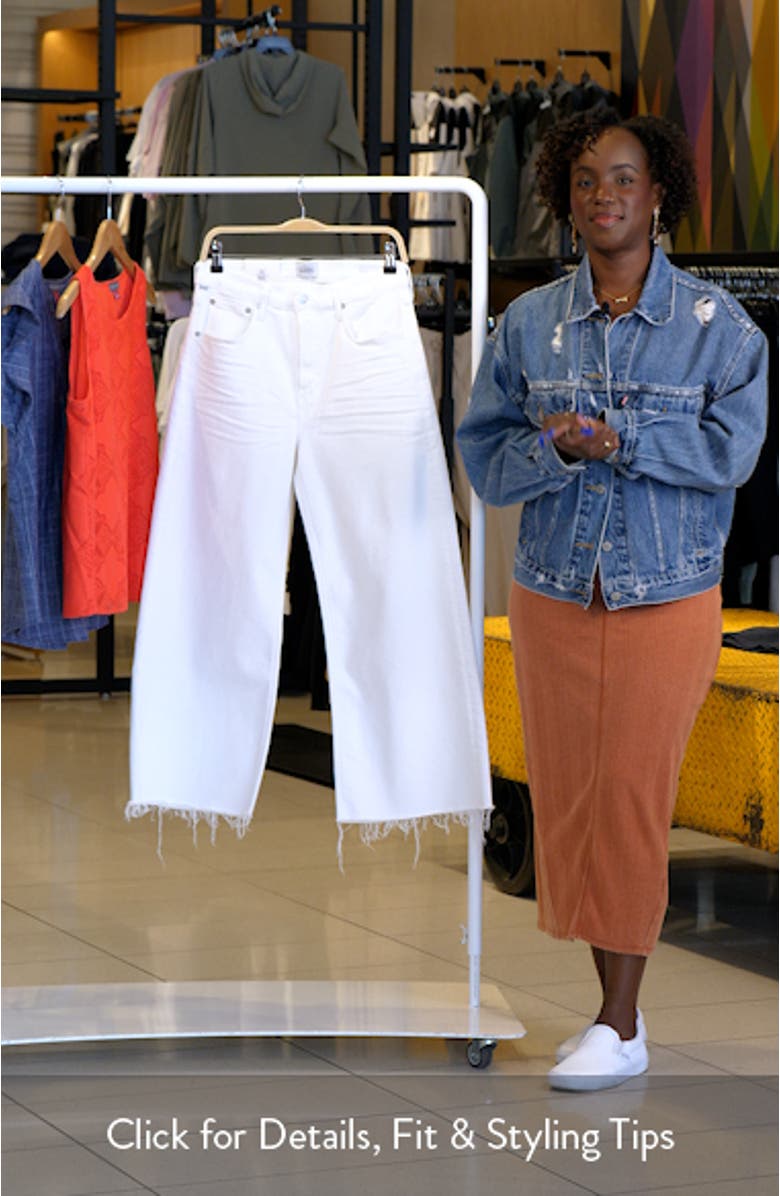 Lyra Raw Hem High Waist Crop Wide Leg Jeans, sales video thumbnail