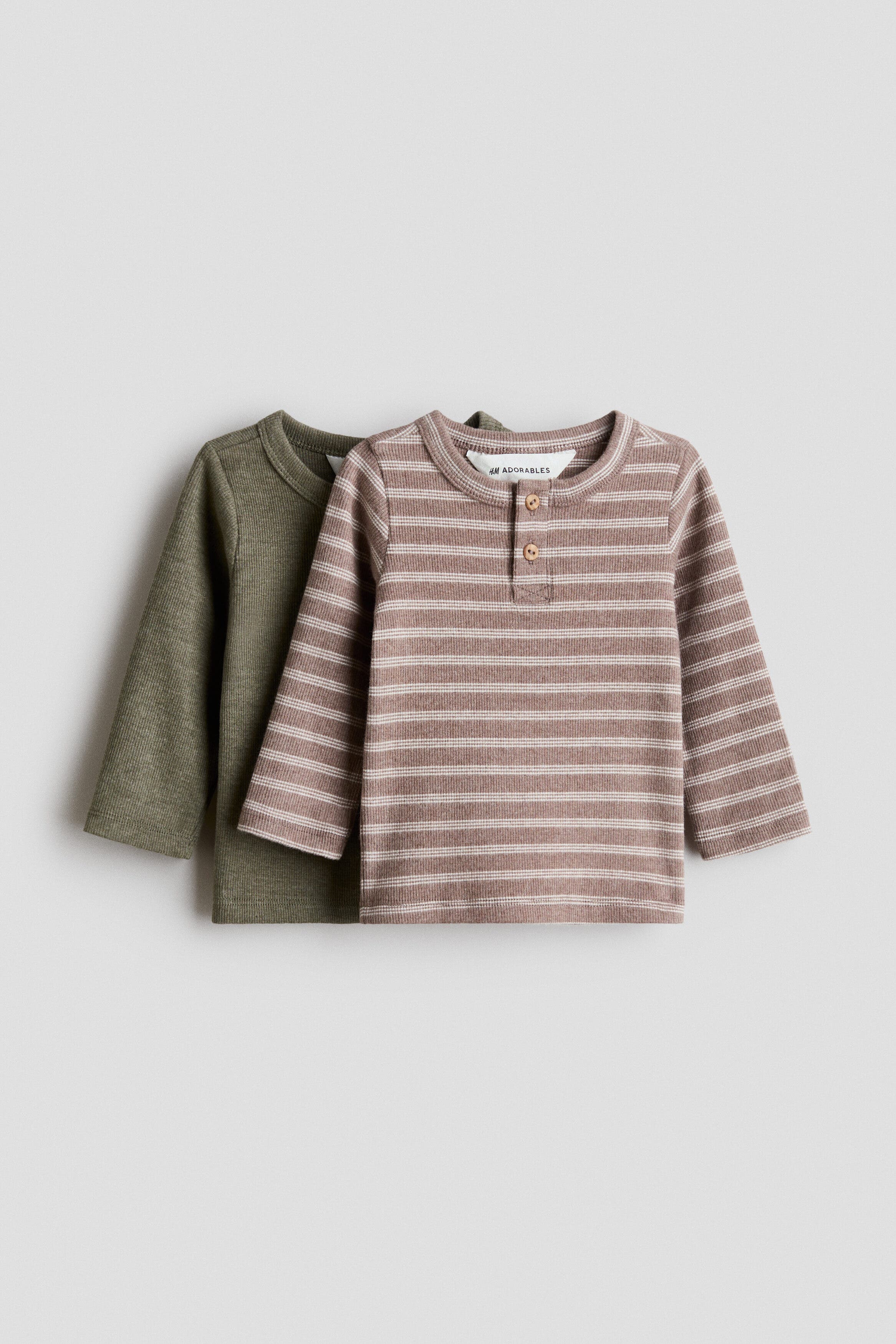 selected Khaki green/white striped