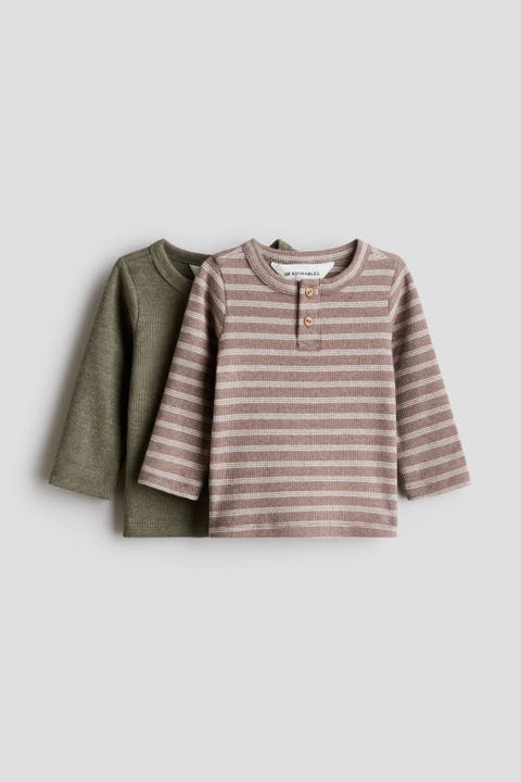 2-pack Cotton Henley Shirts