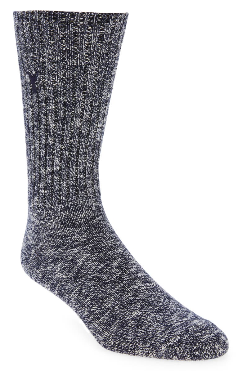 Cole Haan Embroidered Classic Rib Crew Socks, Main, color,