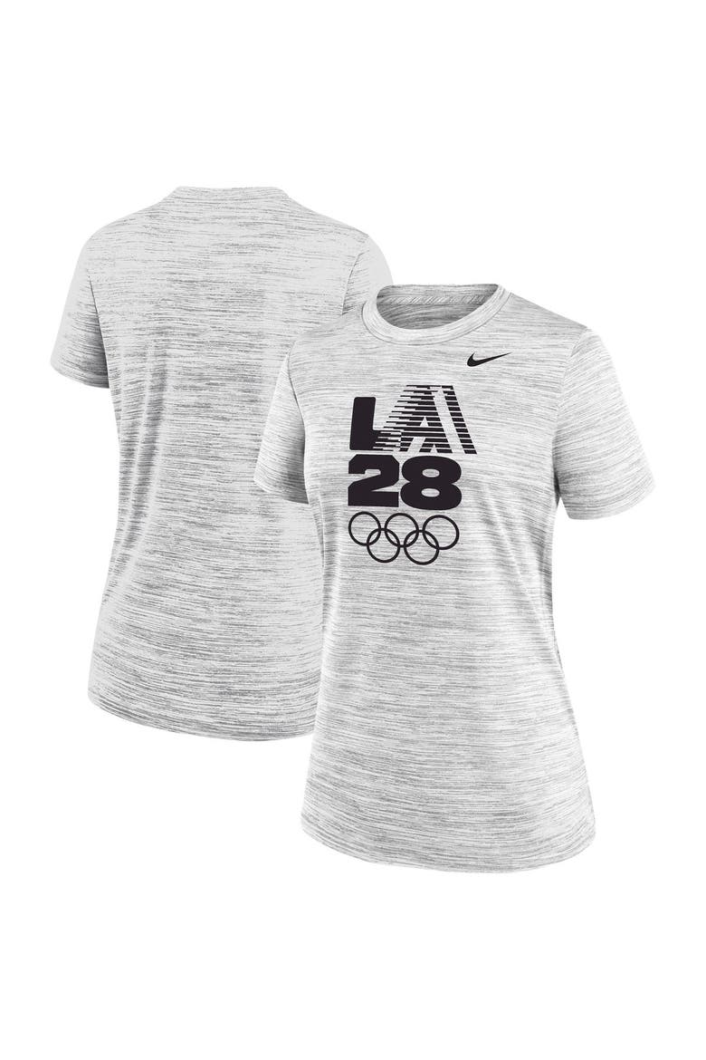 Women's Nike Ash LA28 Summer Olympics Velocity Dri-FIT T-Shirt, Main, color, Ash