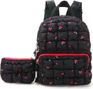 OMG Accessories Kids' Mini Cherry Scrunch Quilted Backpack