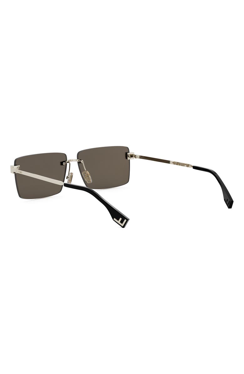 Fendi Sky Rimless Rectangular Sunglasses, Alternate, color, Gold / Brown