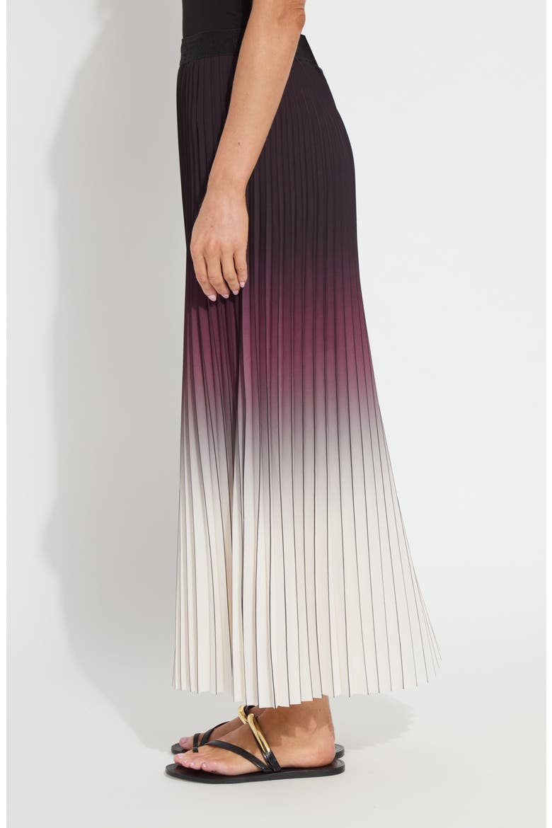 Fortunata Pleated Chiffon Skirt, Alternate, color, RED SANGRIA