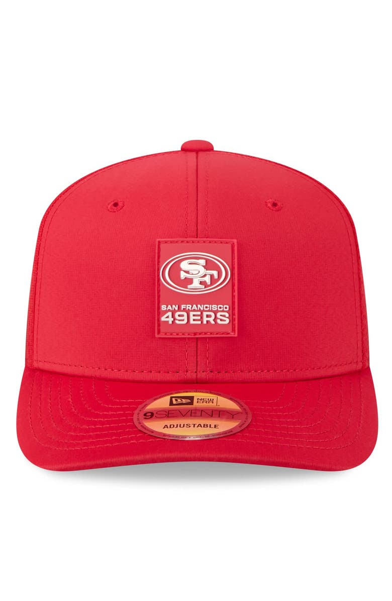 New Era Men's New Era Scarlet San Francisco 49ers 2025 Sideline 9SEVENTY Trucker Adjustable Hat, Alternate, color, Scarlet