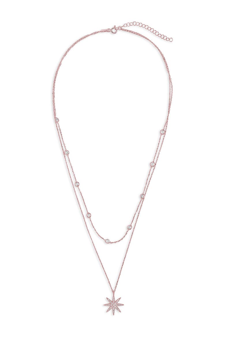 14K Rose Gold Plated Layered Burst Pendant Necklace, Alternate, color, ROSE GOLD