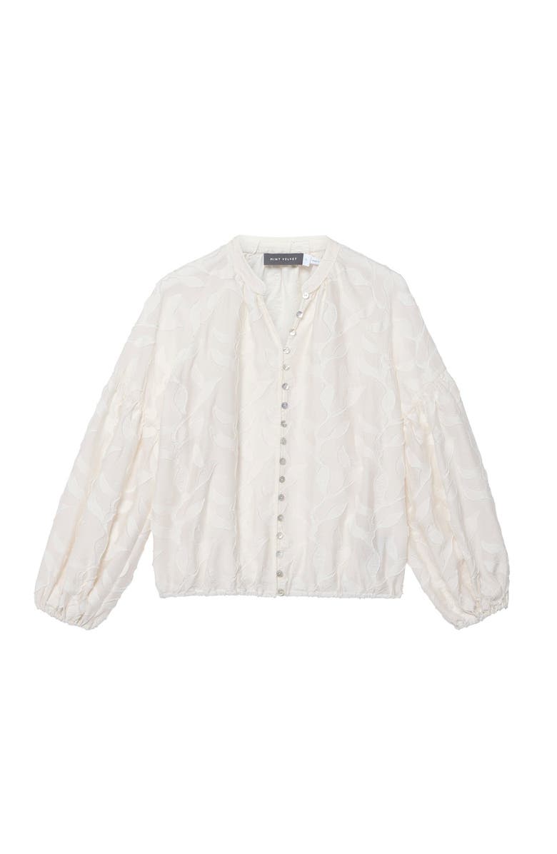 MINT VELVET Floral Jacquard Blouse, Alternate, color, Cream