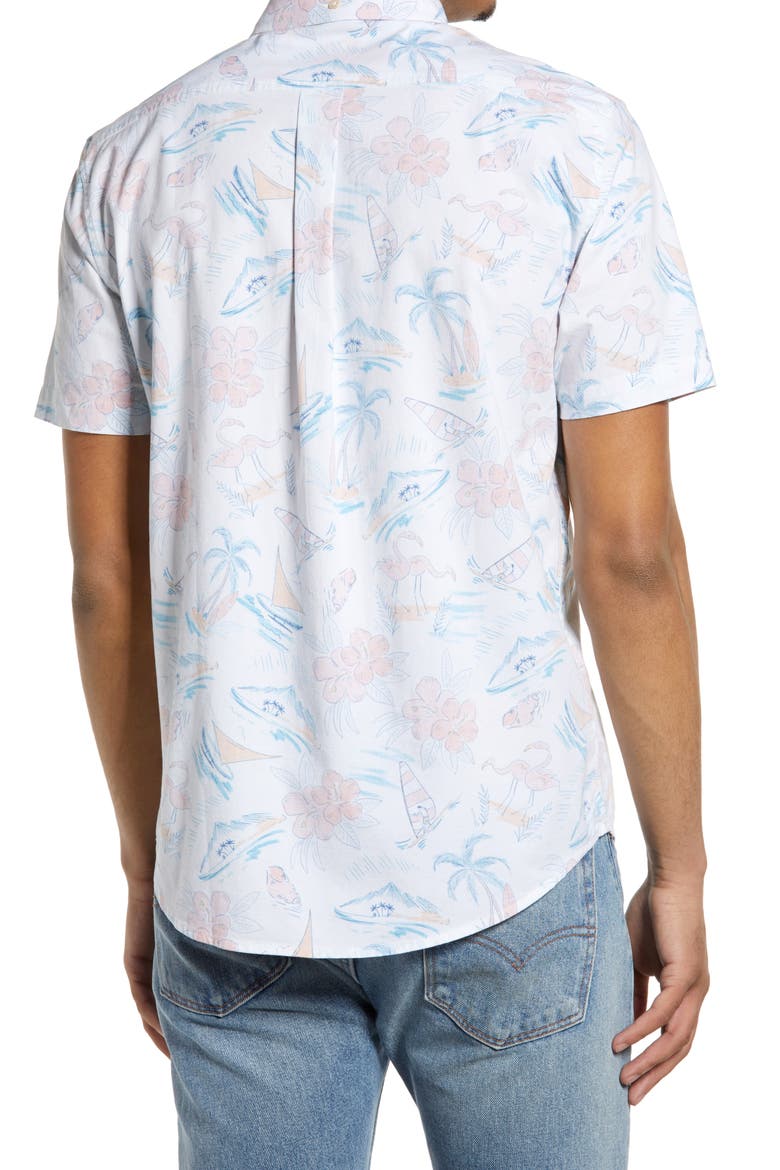 The Ocean View Stretch Short Sleeve Button-Down Shirt, Alternate, color, OPEN WHITE