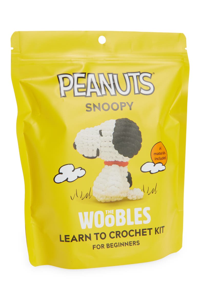 Snoopy Crochet Kit, Main, color, WHITE