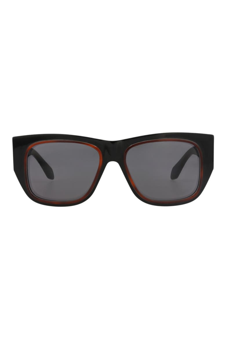 55mm Polarized Square Sunglasses, Main, color, BLACK BLACK GREY